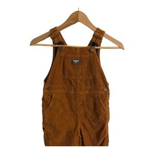 OshKosh Boys Jersey-Lined brown Corduroy Overalls 5T Soft Cozy
